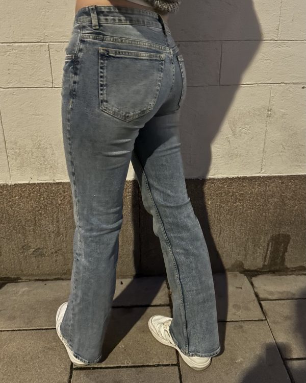 Lågmidjade raka blå jeans